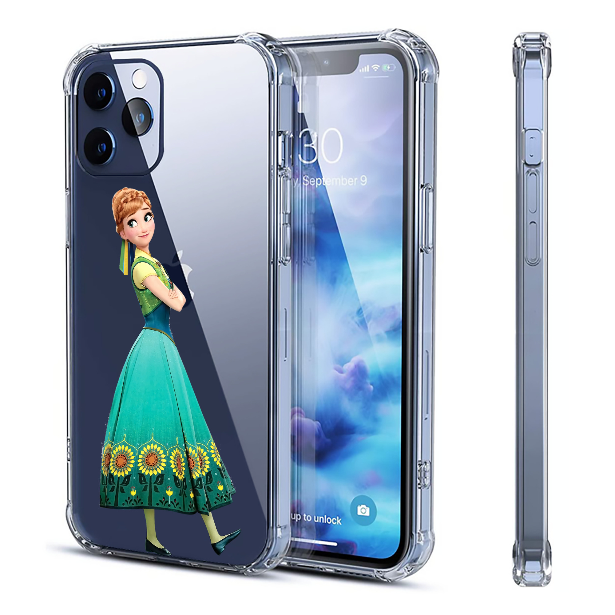 （画像用） アナと雪の女王 アンナ エルサ Frozen Anna Elsa 【iPhone 12シリーズ対応】透明スマホケース（クリアソフトケース）